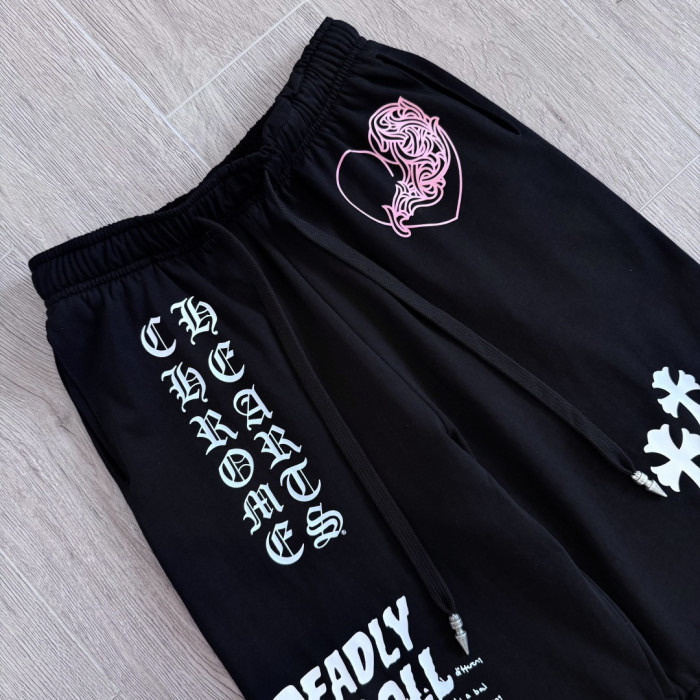1:1 quality version Cross Cartoon Girl Slogan Print Drawstring Wide Leg Sweat Pants for girls 29456654