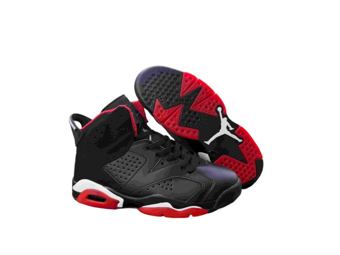 [plus-size shoes] Air @j6 Bred Black Red High Top Air Cushion Retro Basketball Sneakers 29456694