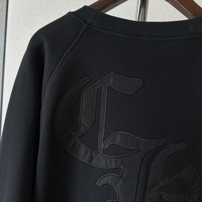 1:1 quality version Chest Cross Patch Embroidery Back CH Gothic Letter Patchwork Sweatshirt 29456675