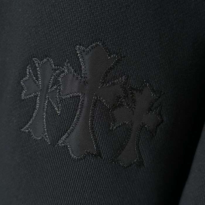 1:1 quality version Chest Cross Patch Embroidery Back CH Gothic Letter Patchwork Sweatshirt 29456675