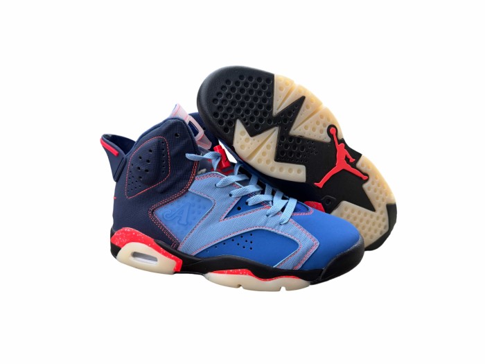 [plus-size shoes] Air @j6 Awake NY Midnight Blue Unisex High Top Retro Basketball Sneakers 29461382