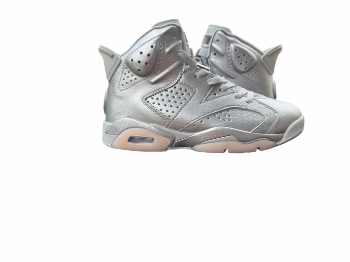 [plus-size shoes] Air @j6 Paris Saint-Germain  Metallic Silver  High Top Retro Basketball Sneakers 29461244