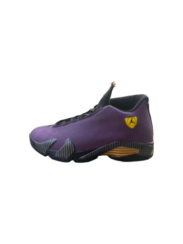 [plus-size shoes] Air @j14 Purple Yellow Lakers Low Top Air Cushion Retro Basketball Sneakers 29461336