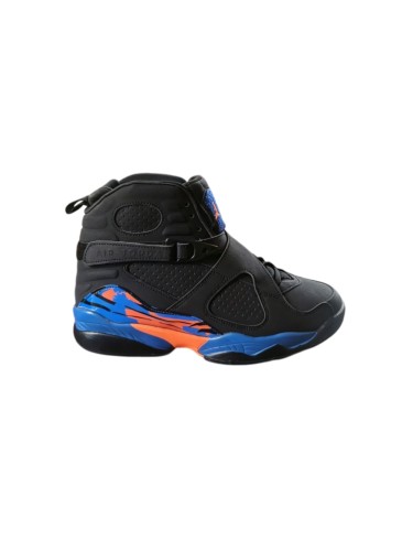 [plus-size shoes] Air @j8 Black Blue Orange Strap High Top Air Cushion Retro Basketball Sneakers 29461449