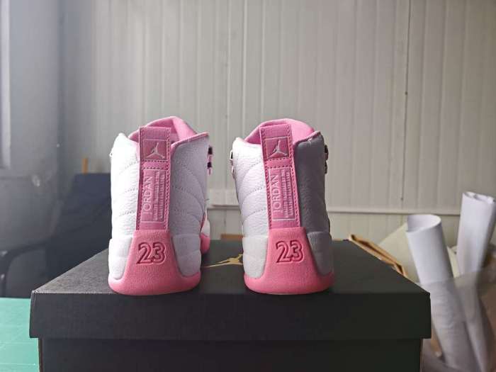 [plus-size shoes] Air @j12 Dynamic Pink Grain Leather High Top Air Cushion Retro Basketball Sneakers 29461446
