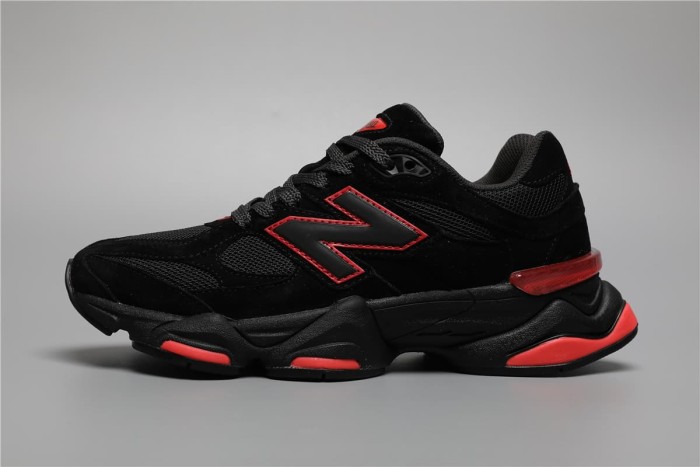 [plus-size shoes]New B@L@nce 9060 Black Red Color Block Mesh Cushion Low Top Dad Sneakers 29461062
