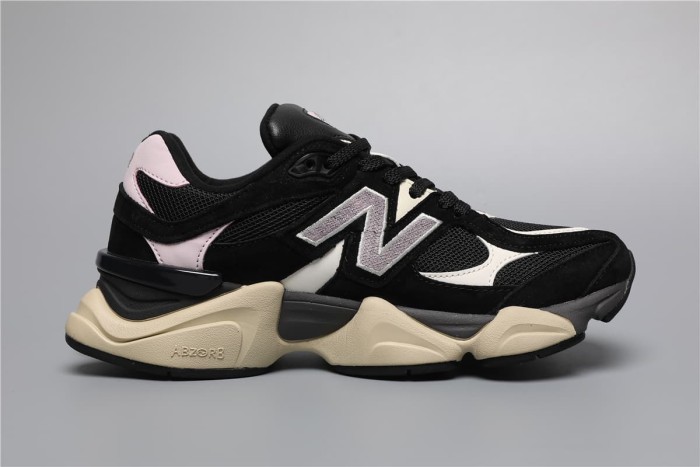 [plus-size shoes]New B@L@nce 9060 Black Pink Color Block Mesh Cushion Low Top Dad Sneakers 29461055