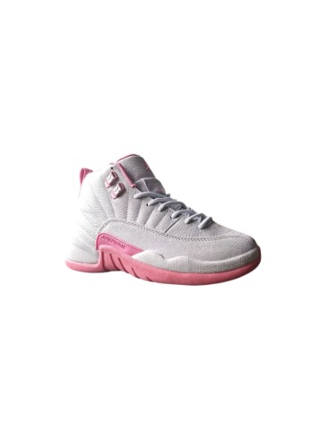 [plus-size shoes] Air @j12 Dynamic Pink Grain Leather High Top Air Cushion Retro Basketball Sneakers 29461446