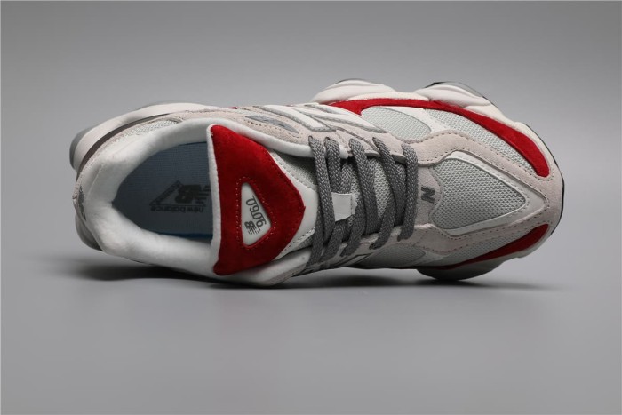 [plus-size shoes]New B@L@nce 9060 Gray Red Color Block Mesh Cushion Low Top Dad Sneakers 29461067