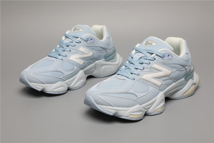[plus-size shoes]New B@L@nce 9060 Light Baby Blue Mesh Panel N Logo Cushion Low Top Dad Sneakers 29461043