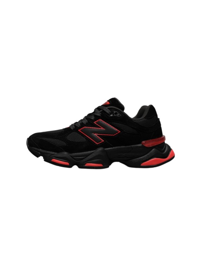 [plus-size shoes]New B@L@nce 9060 Black Red Color Block Mesh Cushion Low Top Dad Sneakers 29461062