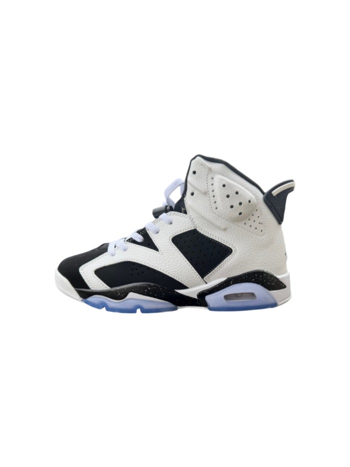 [plus-size shoes] Air @j6 Black and White Reverse Oreo High Top Air Cushion Basketball Sneakers 29461324