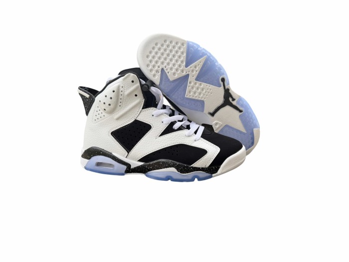 [plus-size shoes] Air @j6 Black and White Reverse Oreo High Top Air Cushion Basketball Sneakers 29461324