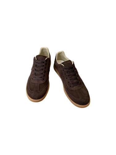 [plus-size shoes] 1:1 quality version M@ison Dark Brown Gum Sole German Army Trainer Low Top Sneakers 29463524