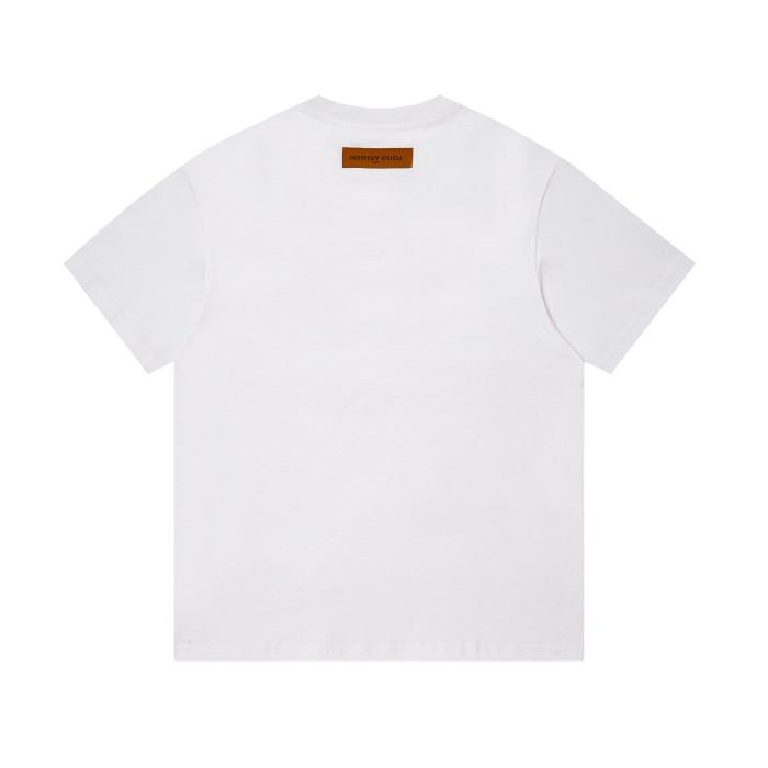 Bubble Letter Embroidery Yellow Dot Stitch Diagonal Stripe Fill Print T-shirt 2 colors 29465206
