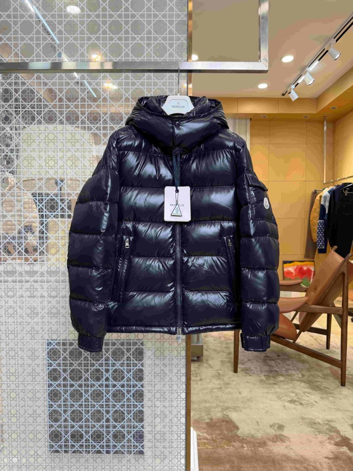 1:1 quality version Classic Shiny Arm Badge Short Hooded Down Jacket 8 colors 29465593