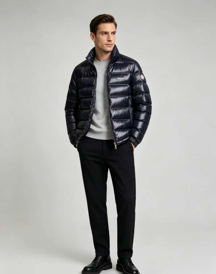 1:1 quality version  Acorus Black Shiny Nylon Stand‑Collar Short Down Jacket 2 colors 29465323