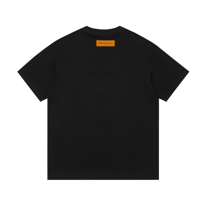 Bubble Letter Embroidery Yellow Dot Stitch Diagonal Stripe Fill Print T-shirt 2 colors 29465206