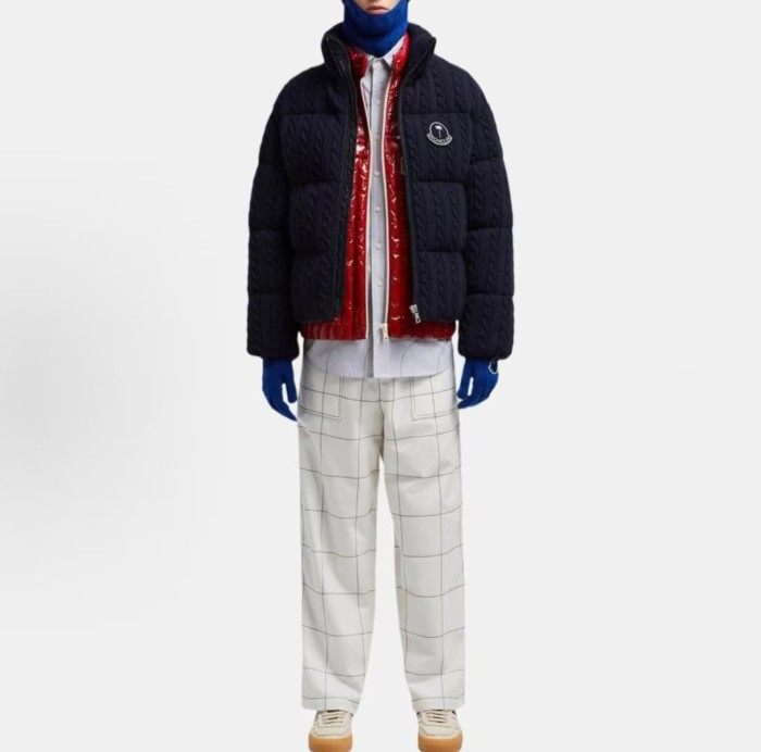1:1 quality version Palm Angels Palm Tree Badge Knit Stand Collar Short Down Jacket 3 colors 29468393