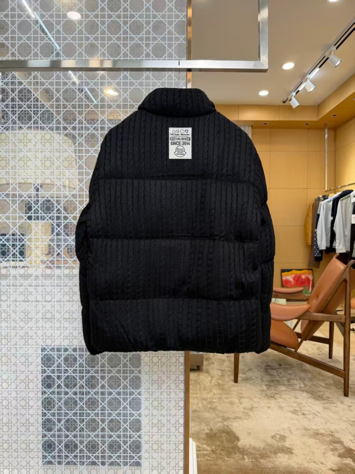 1:1 quality version Palm Angels Palm Tree Badge Knit Stand Collar Short Down Jacket 3 colors 29468393
