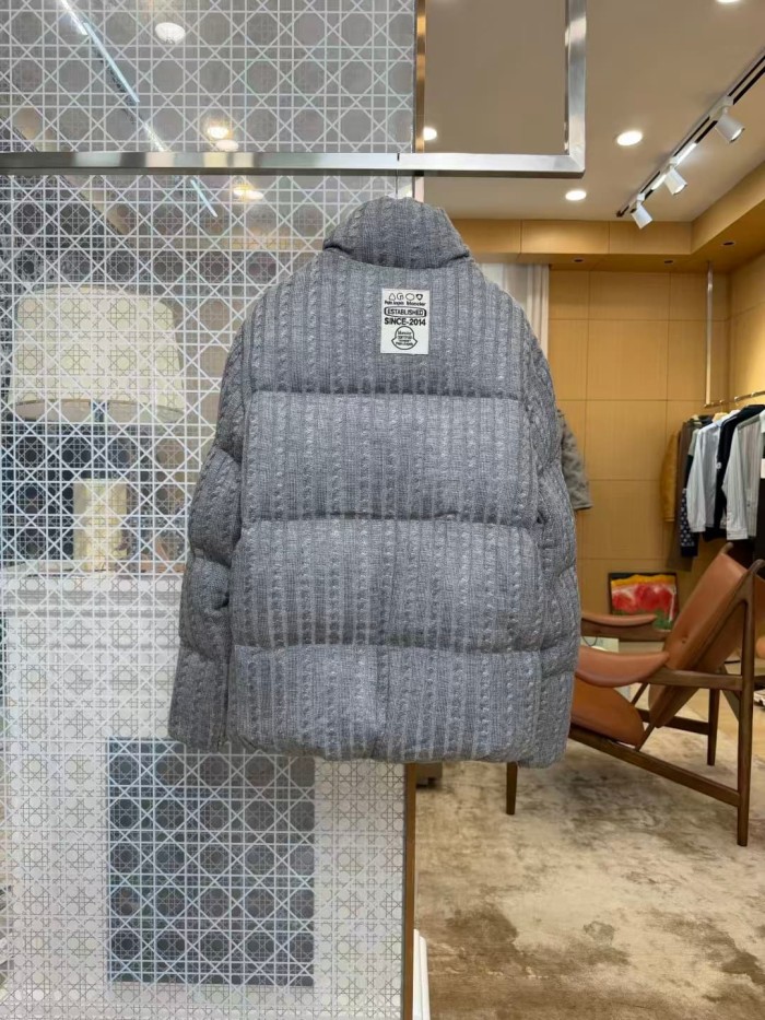 1:1 quality version Palm Angels Palm Tree Badge Knit Stand Collar Short Down Jacket 3 colors 29468393