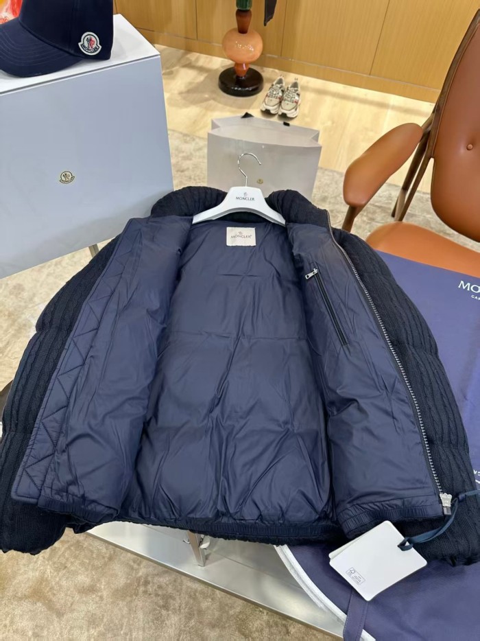 1:1 quality version Palm Angels Palm Tree Badge Knit Stand Collar Short Down Jacket 3 colors 29468393