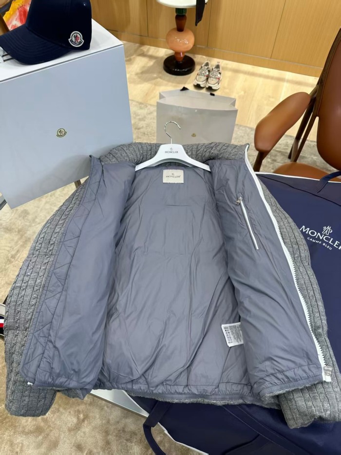 1:1 quality version Palm Angels Palm Tree Badge Knit Stand Collar Short Down Jacket 3 colors 29468393