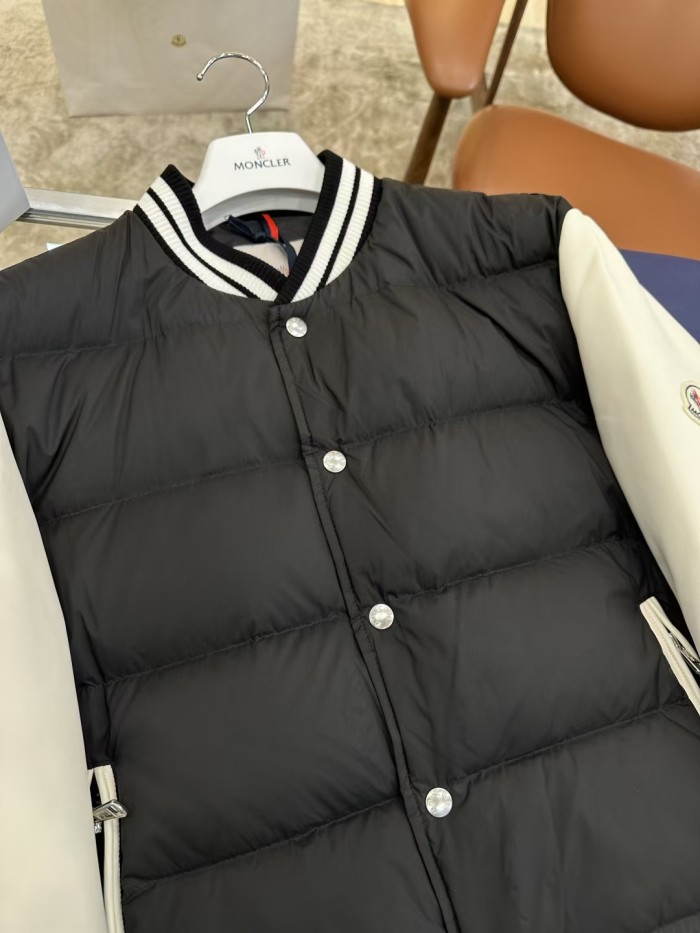 1:1 quality version Genius Block Leather Sleeve Badge Varsity Bomber Stand Collar Down Jacket 29468300