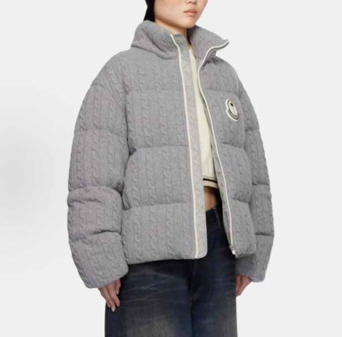 1:1 quality version Palm Angels Palm Tree Badge Knit Stand Collar Short Down Jacket 3 colors 29468393