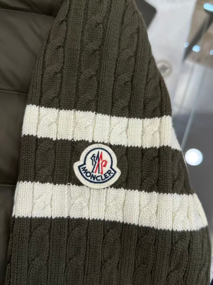 1:1 quality version Two Stripe Cable Knit Down Panel Hybrid Stand Collar Down Jacket 3 colors 29468422