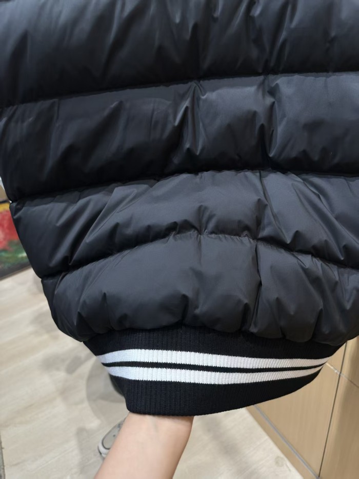 1:1 quality version Genius Block Leather Sleeve Badge Varsity Bomber Stand Collar Down Jacket 29468300