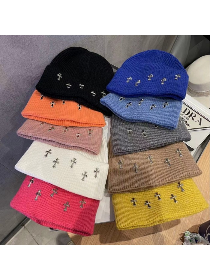 [50% Off]Five Metal Cross Knit beanie 10 colors 27004191