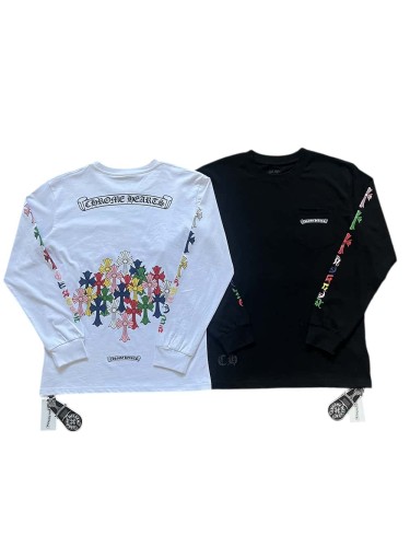 [50% Off]Back Colorful Cross Group Logo Print Long Sleeve T-Shirt 27118701