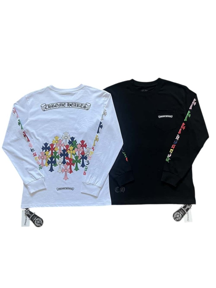 [50% Off]Back Colorful Cross Group Logo Print Long Sleeve T-Shirt 27118701