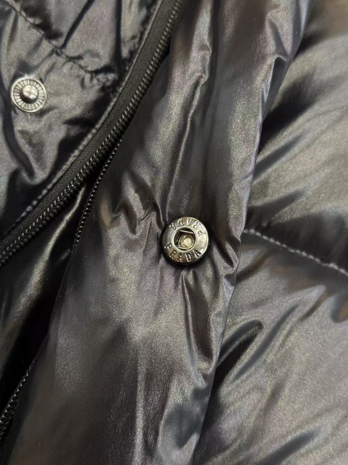 1:1 quality version Metal Triangle Logo Stand Collar Quilted Zip-Up Down Jacket 2 colors 29481594