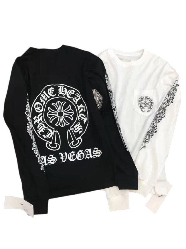 [50% Off]Los Angeles Sanskrit Alphabet Horseshoe Cross Print Long Sleeve T-Shirt 2 colors 27157876