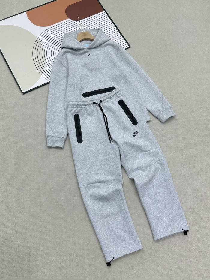Tech Fleece Bonded Zip Pocket Hooded Sports Hoodie & Pants Set 2 colors 29482208