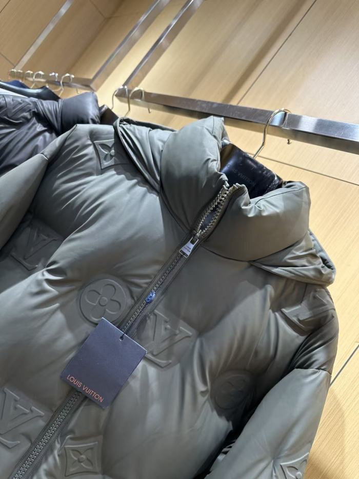 1:1 quality version Embossed Monogram Hooded Stand Collar Zip-Up Down Jacket 2 colors 29481556