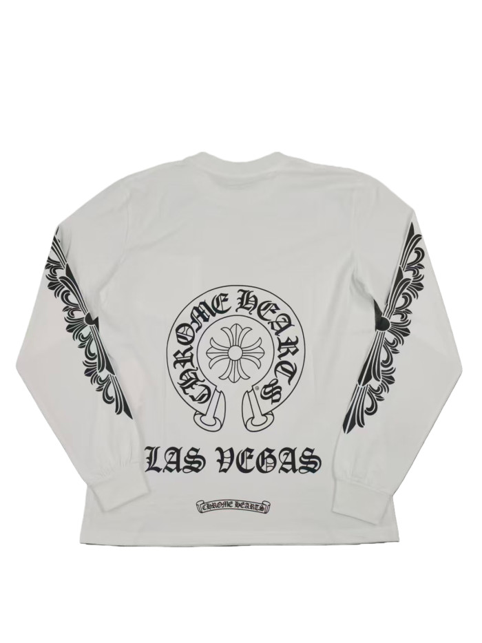 [50% Off]Los Angeles Sanskrit Alphabet Horseshoe Cross Print Long Sleeve T-Shirt 2 colors 27157876