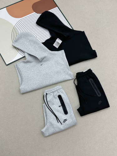 Tech Fleece Bonded Zip Pocket Hooded Sports Hoodie & Pants Set 2 colors 29482208