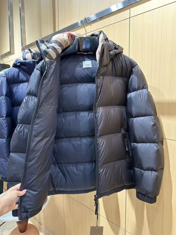 1:1 quality version Classic Plaid-Lined Hooded Quilted Casual Zip-Up Down Jacket 2 colors 29481390