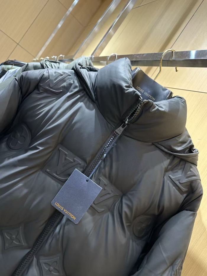1:1 quality version Embossed Monogram Hooded Stand Collar Zip-Up Down Jacket 2 colors 29481556