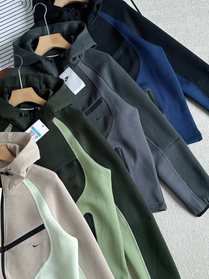 Curved Color Block Half Zip Bonded Pocket Hoodie & Pants Set 4 colors 29482275