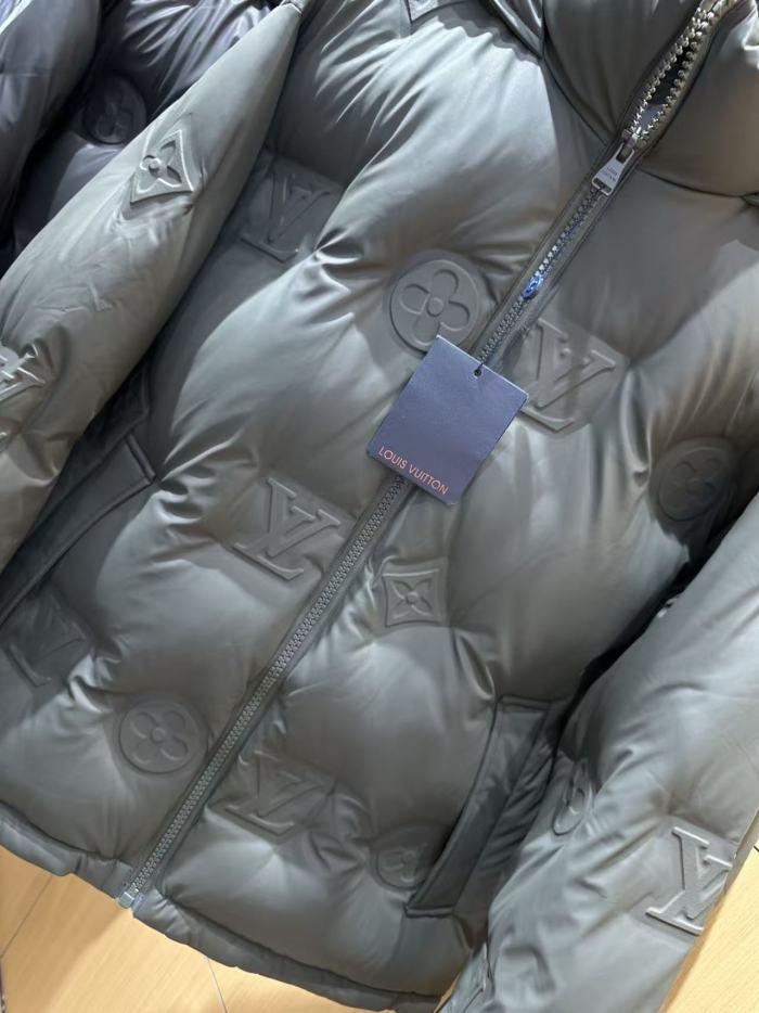 1:1 quality version Embossed Monogram Hooded Stand Collar Zip-Up Down Jacket 2 colors 29481556
