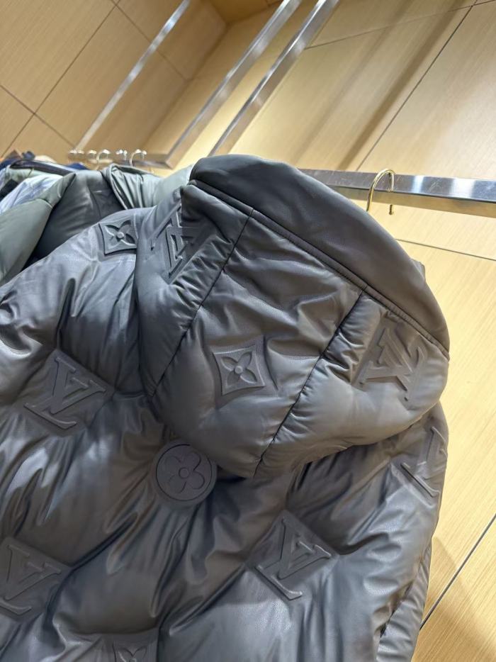 1:1 quality version Embossed Monogram Hooded Stand Collar Zip-Up Down Jacket 2 colors 29481556