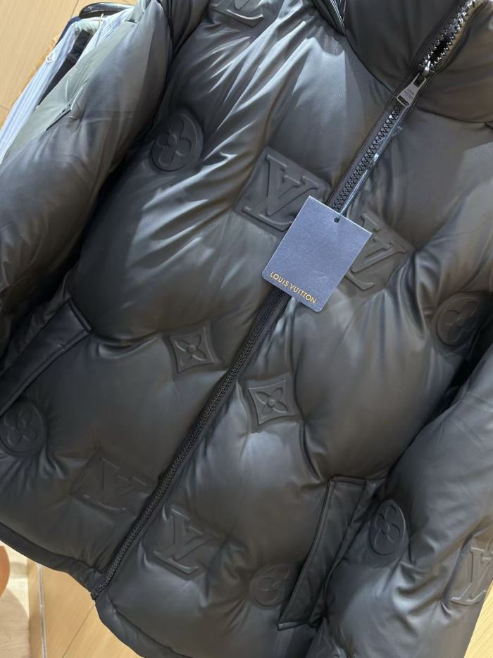 1:1 quality version Embossed Monogram Hooded Stand Collar Zip-Up Down Jacket 2 colors 29481556