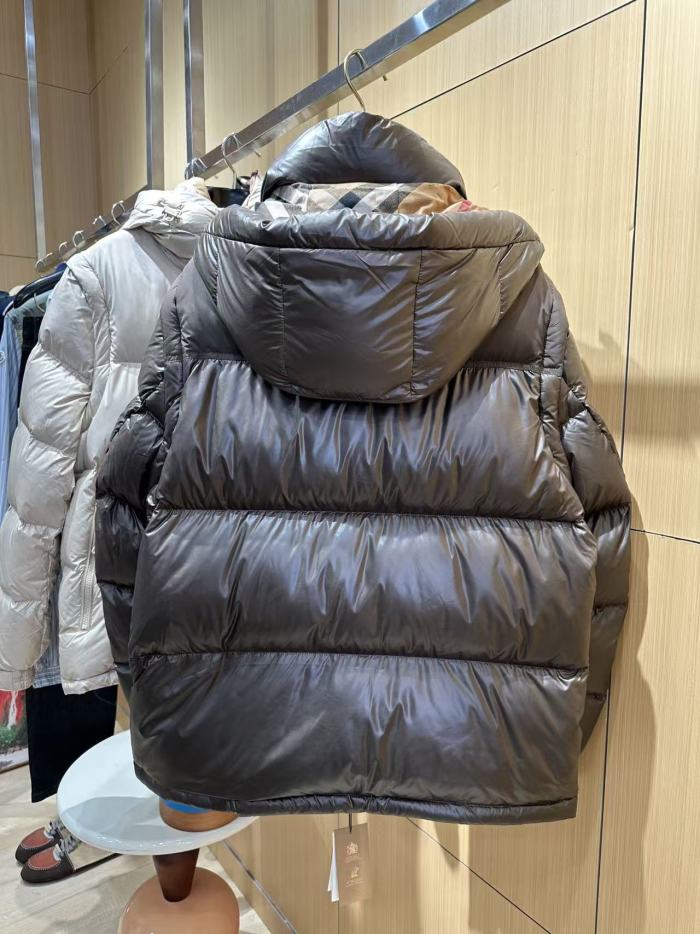 1:1 quality version Knight Logo Plaid Placket Hooded Quilted Down Jacket 3 colors 29481498