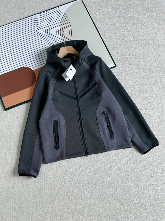Curved Color Block Half Zip Bonded Pocket Hoodie & Pants Set 4 colors 29482275
