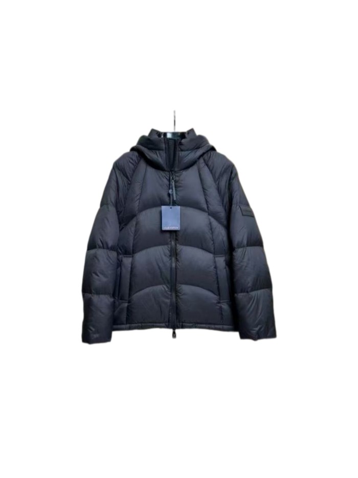 1:1 quality version Curved Quilted Rubber Patch Hooded Zip-Up Down Jacket 29481570