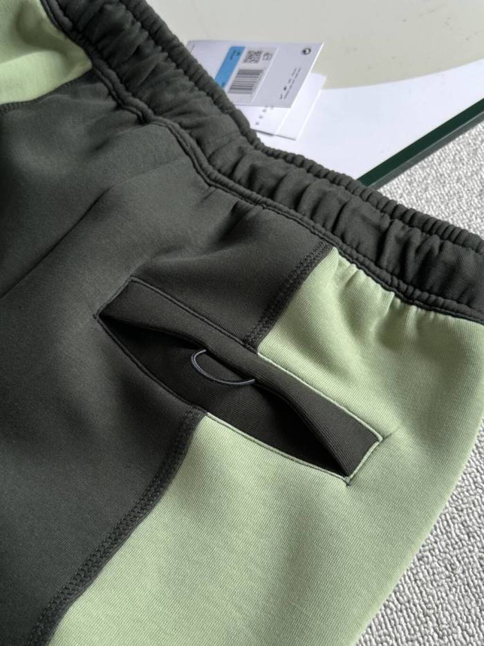 Curved Color Block Half Zip Bonded Pocket Hoodie & Pants Set 4 colors 29482275